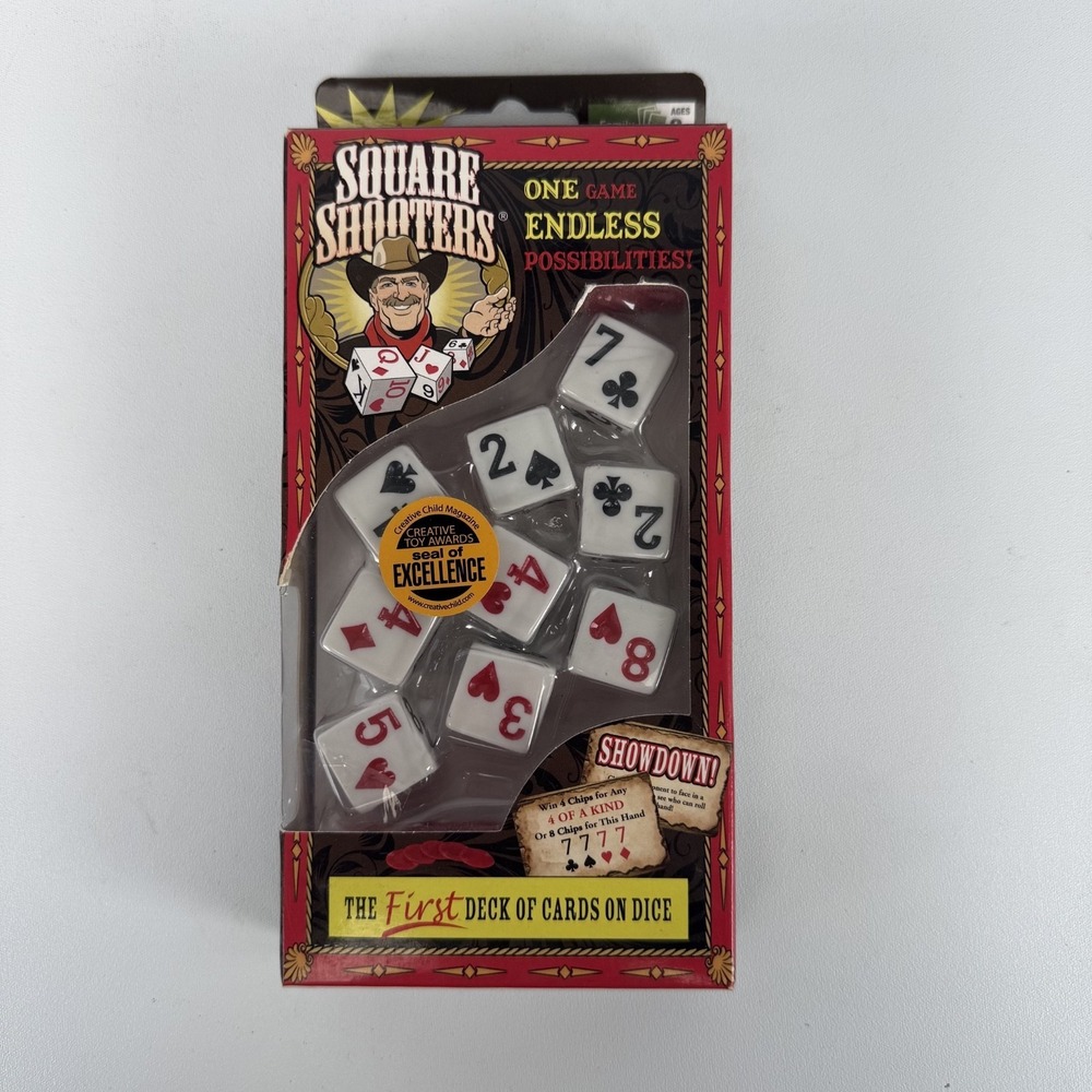 *NEW* SQUARE‎ SHOOTERS Dice Game, Family Game, 1st Deck Of Cards On Dice, New